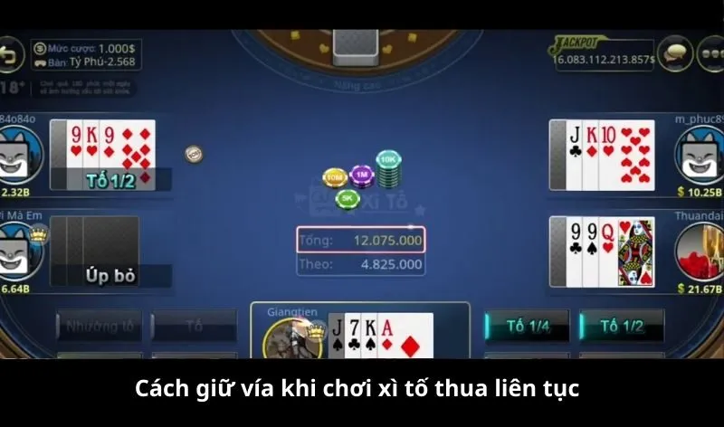Cách giữ vía khi chơi xì tố thua liên tục