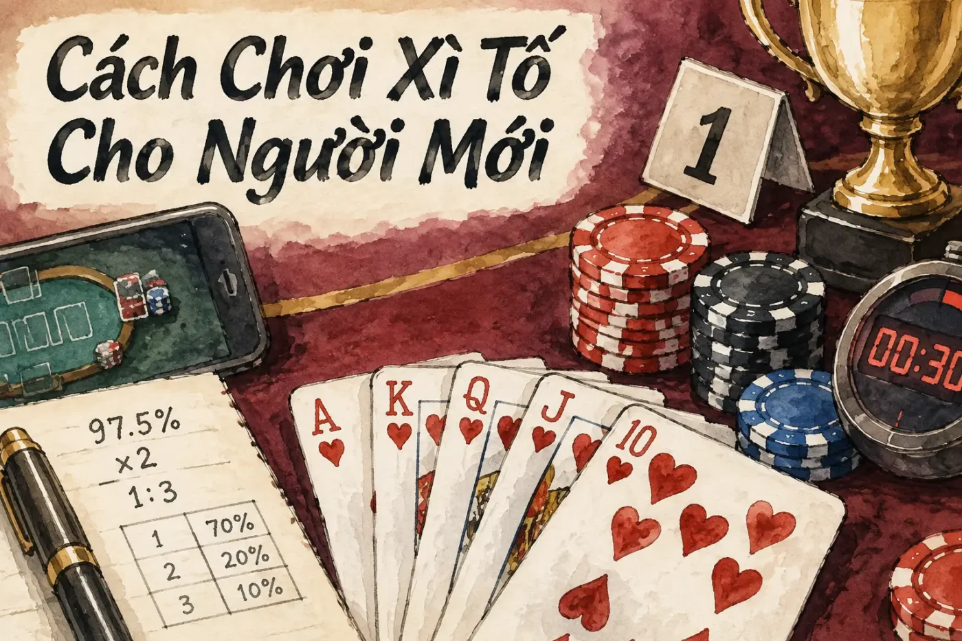 Xì tố là một trò chơi bài truyền thống sử dụng bộ bài tây 52 lá tiêu chuẩn - cách chơi xì tố cho người mới